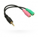 MicroConnect - Headset adapter - stereo mini jack male to stereo mini jack, mini jack female