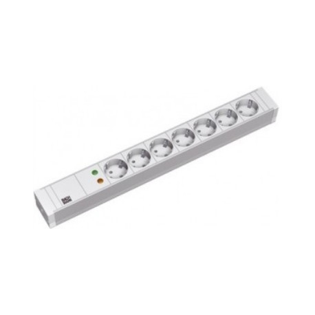 Bachmann - Power strip (rack-mountable) - AC 230 V - output connectors: 7 - 1U - 19" - 2 m - Germany - light grey, RAL 7035 - 0