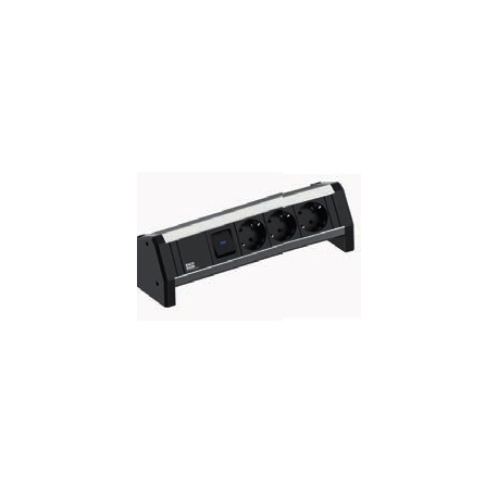 Bachmann DESK - Power strip - AC 230 V - output connectors: 3 (CEE 7 / 4) - 3 m - Germany - black - 0
