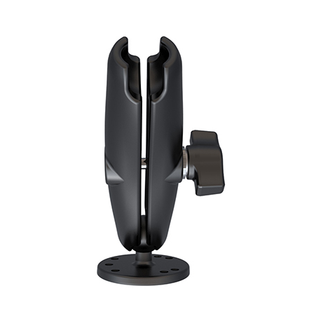 RAM RAM-B-103U-C - Mounting component (double socket arm, round base) - rubber, marine grade aluminium - powder coat - 1