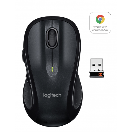Logitech M510 - Mouse - right-handed - laser - 5 buttons - wireless - 2.4 GHz - USB wireless receiver - black - 3