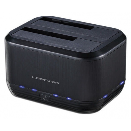 LC Power LC-DOCK-U3-III - HDD docking station with on / off power switch, clone function - bays: 2 - 2.5" / 3.5" shared - SATA - 500 MBps - USB 3.0 - black - 0