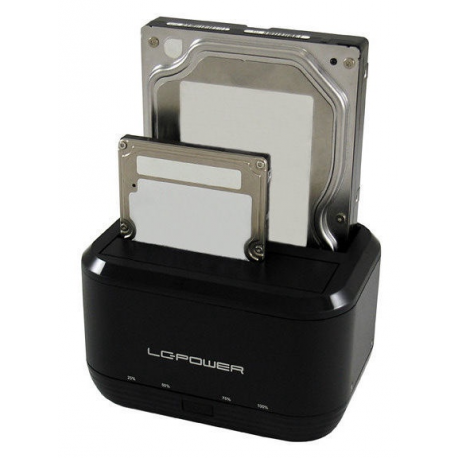 LC Power LC-DOCK-U3-III - HDD docking station with on / off power switch, clone function - bays: 2 - 2.5" / 3.5" shared - SATA - 500 MBps - USB 3.0 - black - 2