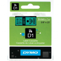 DYMO D1 - Self-adhesive - black on green - Roll (0.9 cm x 7 m) 1 cassette(s) label tape - for LabelMANAGER 160, 210D, 210D Kit, 210D Kit Case, 280, 360D, 420P, 420P Kit, 500TS, PnP