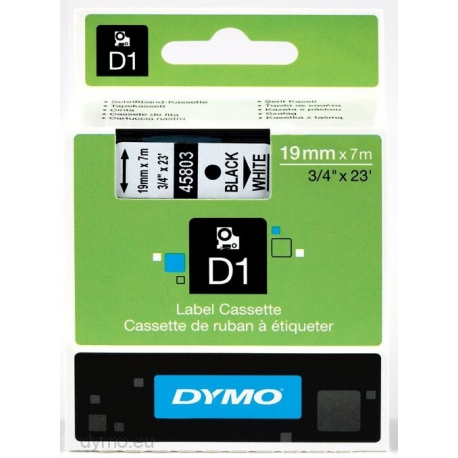 DYMO D1 - Glossy - black on white - Roll (1.9cm x 7m) 1 cassette(s) tape - 0