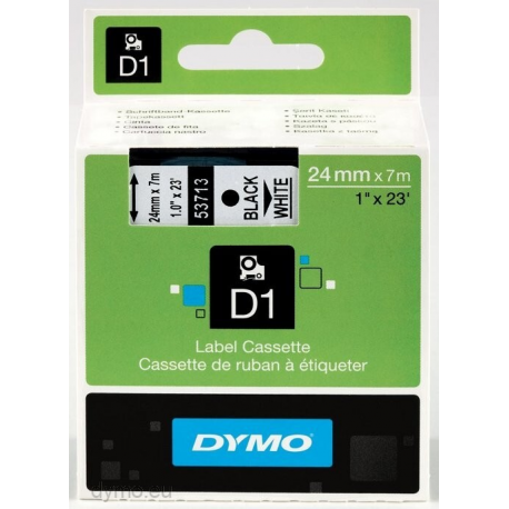 DYMO D1 - Glossy - black on white - Roll (2.4 cm x 7 m) 1 cassette(s) tape - for LabelMANAGER 450, 450D, 500TS, PC, PC2, Wireless PnP; DYMO LabelWriter 450 Duo - 4