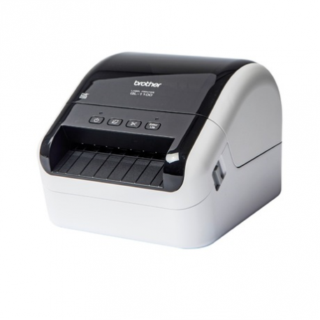 Brother QL-1100c - Label printer - direct thermal - Roll (10.36 cm) - 300 x 300 dpi - up to 110 mm/sec - USB 2.0 - cutter - white, glossy black - 3