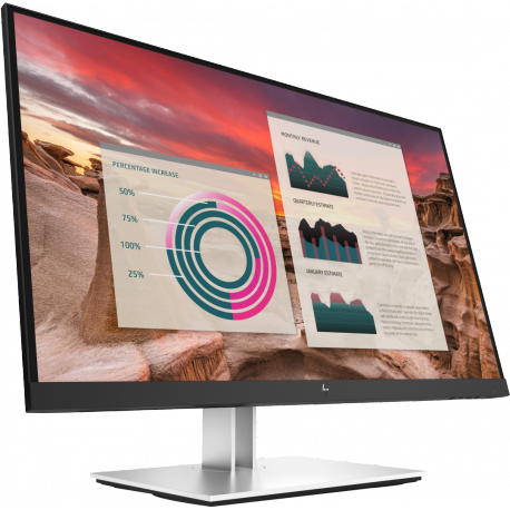 HP E27u G4 - E-Series - LED monitor - 27" - 2560 x 1440 QHD @ 60 Hz - IPS - 250 cd / m² - 1000:1 - 5 ms - HDMI, DisplayPort, USB-C - sparkling black - for Elite Mobile Thin Client mt645 G7; EliteBook 830 G6; Pro Mobile Thin Client mt440 G3 - 5