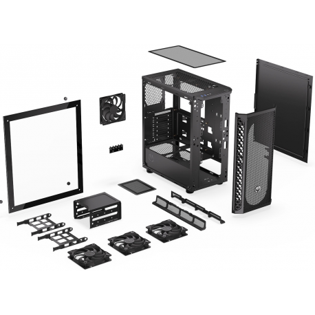 Endorfy Signum 300 Air - Mid tower - ATX - windowed side panel (tempered glass) - no power supply (ATX) - black - USB / Audio - 7