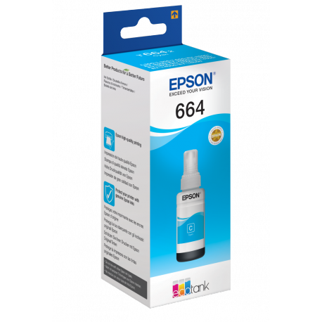 Epson T6642 - 70 ml - cyan - original - ink refill - for EcoTank ET-14000, ET-16500, ET-2500, ET-2550, ET-2600, ET-2650, ET-3600, ET-4500, ET-4550 - 1