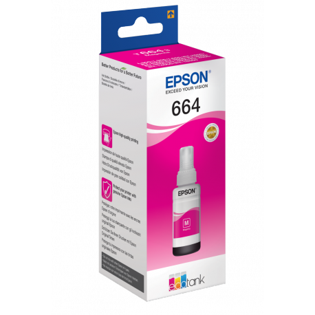 Epson T6643 - 70 ml - magenta - original - ink refill - for EcoTank ET-14000, ET-16500, ET-2500, ET-2550, ET-2600, ET-2650, ET-3600, ET-4500, ET-4550 - 1
