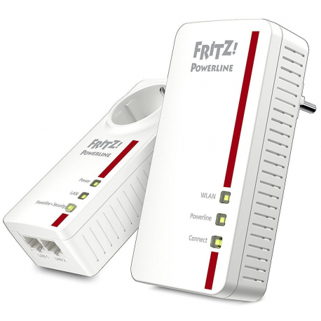 AVM FRITZ!Powerline 1260E - WLAN Set - powerline adapter kit - GigE, HomePlug AV (HPAV) 2.0, IEEE 1901 - 802.11a/b/g/n/ac - Dual Band - wall-pluggable - 1