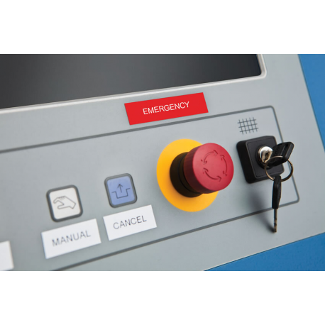 DYMO Rhino - Vinyl - permanent adhesive - white on red - Roll (1.2 cm x 5.5 m) 1 cassette(s) tape - for Rhino 4200, 5000, 5200, 6000; RhinoPRO 3000 - 4