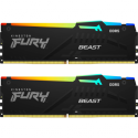 Kingston FURY Beast RGB - DDR5 - kit - 16 GB: 2 x 8 GB - DIMM 288-pin - 5600 MHz / PC5-44800 - CL36 - 1.25 V - unbuffered - on-die ECC - black