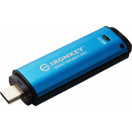 Kingston IronKey Vault Privacy 50C - USB flash drive - encrypted - 32 GB - USB-C 3.2 Gen 1 - TAA Compliant - 0
