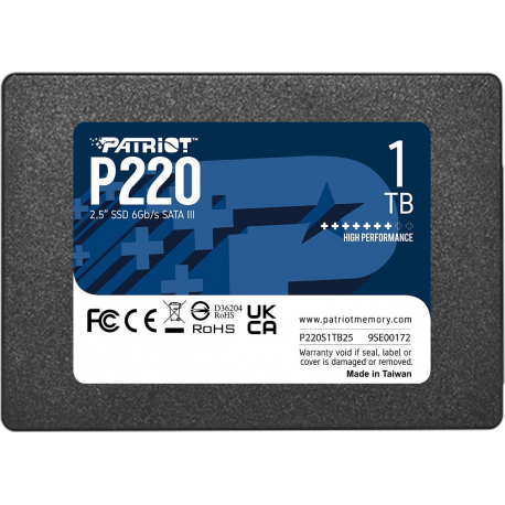 Patriot P220 - SSD - 1 TB - internal - 2.5" - SATA 3Gb / s - 0