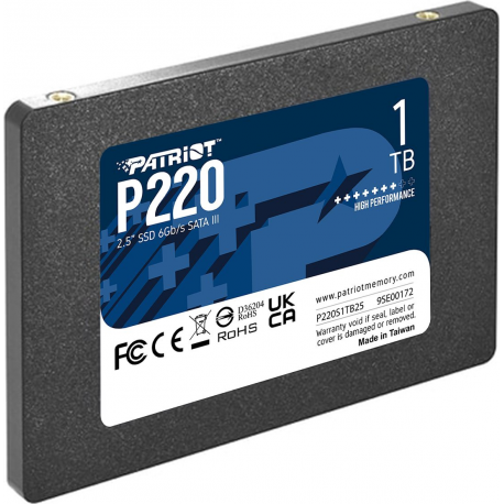 Patriot P220 - SSD - 1 TB - internal - 2.5" - SATA 3Gb / s - 1