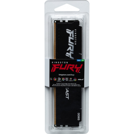 Kingston FURY Beast RGB - DDR5 - module - 8 GB - DIMM 288-pin - 6000 MHz  /  PC5-48000 - CL36 - 1.35 V - unbuffered - on-die ECC - black - 4