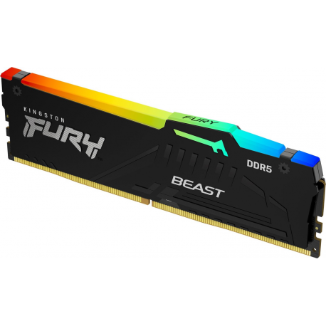 Kingston FURY Beast RGB - DDR5 - module - 32 GB - DIMM 288-pin - 6000 MHz  /  PC5-48000 - CL36 - 1.35 V - unbuffered - on-die ECC - black - 3