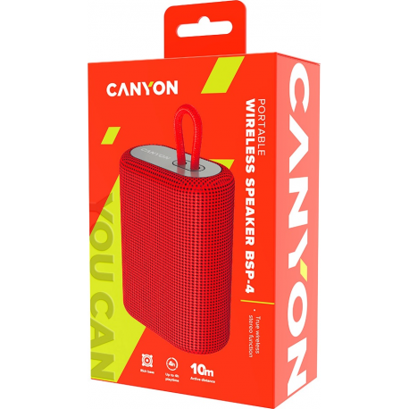 Canyon BSP-4 - Speaker - for portable use - wireless - Bluetooth - 5 Watt - red - 3
