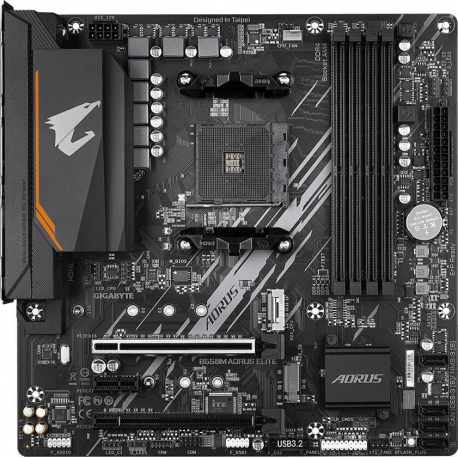 Gigabyte B550M AORUS ELITE - 1.0 - motherboard - micro ATX - Socket AM4 - AMD B550 Chipset - USB 3.2 Gen 1 - Gigabit LAN - onboard graphics (CPU required) - HD Audio (8-channel) - 0