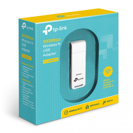 TP-Link TL-WN821N - Network adapter - USB 2.0 - 802.11b/g, 802.11n (draft 2.0) - 2