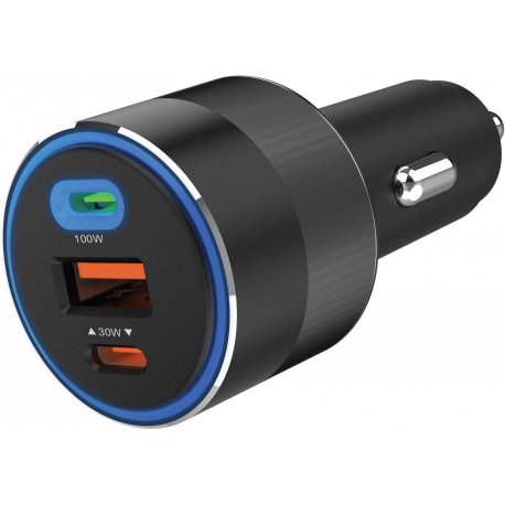 Sandberg Active - Car power adapter - 130 Watt - 3 output connectors (USB, 24 pin USB-C) - 0