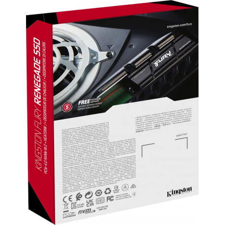 Kingston FURY Renegade - SSD - 4 TB - internal - M.2 2280 - PCIe 4.0 x4 (NVMe) - integrated heatsink - 5