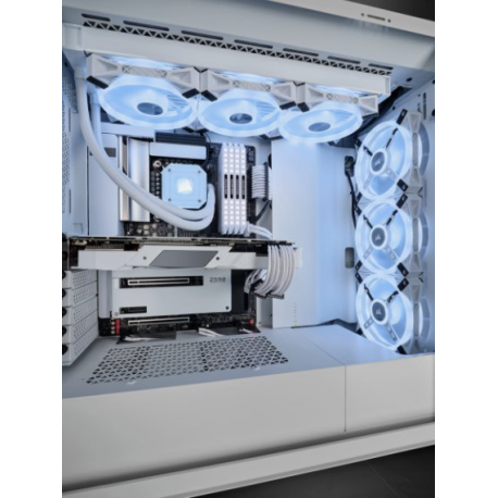 CORSAIR iCUE 5000X RGB QL Edition - Mid tower - windowed side panel (tempered glass) - no power supply (ATX) - true white - USB/Audio - 3