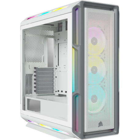 CORSAIR iCUE 5000T RGB - Mid tower - extended ATX - windowed side panel (tempered glass) - no power supply (ATX) - white - USB/Audio - 0
