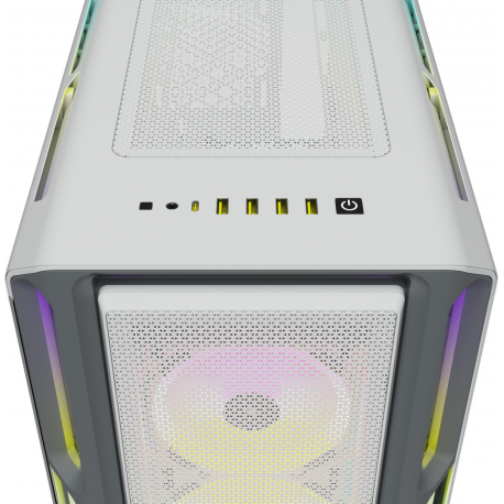 CORSAIR iCUE 5000T RGB - Mid tower - extended ATX - windowed side panel (tempered glass) - no power supply (ATX) - white - USB/Audio - 2