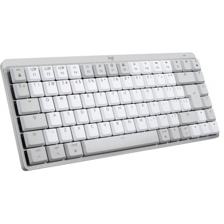Logitech Master Series MX Mechanical Mini for Mac - Keyboard - backlit - wireless - Bluetooth LE - QWERTY - US International - key switch: Tactile Quiet - pale grey - 1