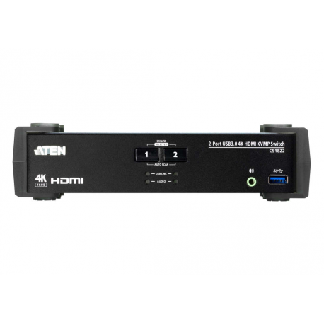 ATEN CS1822 KVMP Switch - KVM / audio / USB switch - 2 x KVM / audio / USB - 1 local user - desktop - 2