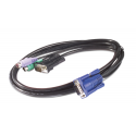 APC - Keyboard / video / mouse (KVM) cable - PS/2, HD-15 (VGA) (M) to HD-15 (VGA) (M) - 7.6 m - for APC 16 Port Multi-Platform Analog KVM, 8 Port Multi-Platform Analog KVM