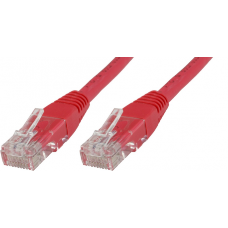 MicroConnect - Network cable - RJ-45 (M) to RJ-45 (M) - 25 cm - 6 mm - UTP - CAT 6 - round, snagless, stranded - red - 0