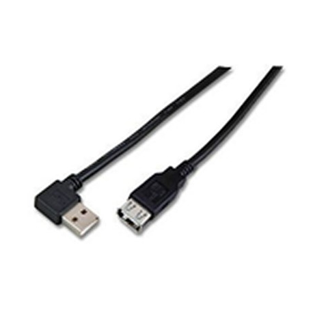 MicroConnect USB 2.0 - USB extension cable - USB (F) to USB (M) - 1.8 m - 90° connector - black - 0