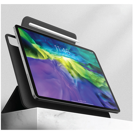 eSTUFF Magnet case - Screen cover for tablet - thermoplastic polyurethane (TPU) - black - 12.9" - for Apple 12.9-inch iPad Pro (4th generation) - 5