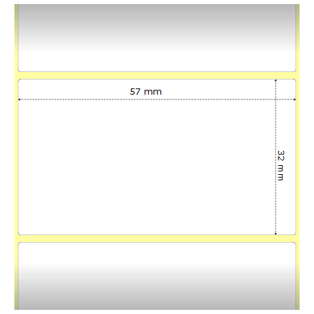 Zebra Z-Perform 1000T - Paper - permanent adhesive - uncoated - 32 x 57 mm 25200 label(s) (12 roll(s) x 2100) labels - for Zebra GX420; GK Series GK420; G-Series GC420; GX Series GX420, GX430; LP 28XX; TLP 28XX - 1