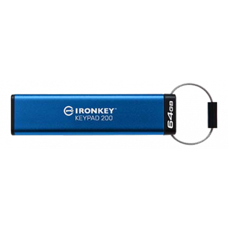 Kingston IronKey Keypad 200 - USB flash drive - encrypted - 64 GB - USB 3.2 Gen 1 - 0