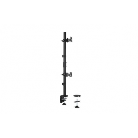 Kensington - Mounting kit (pole, dual arm, 2 VESA plates, C-clamp 10-88 mm, grommet mount 10-88 mm) - full-motion - for 2 flat panels - vertical stacking - steel - black - screen size: 13"-32" - desk-mountable - 0