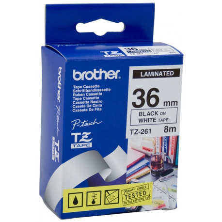 Brother - Roll (3.6 cm x 8 m) laminated tape - for P-Touch PT-3600, 530, 550, 9200, 9400, 9500, 9600, 9700, 9800, D800, E800, P900, P950 - 0