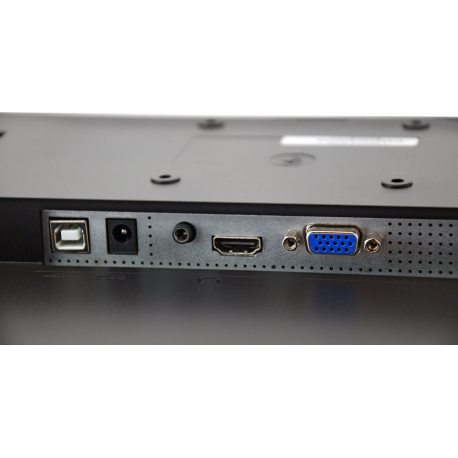 HANNS.G HT161HNB - HT Series - LED monitor - 15.6" - touchscreen - 1366 x 768 @ 60 Hz - 220 cd / m² - 500:1 - 12 ms - HDMI, VGA - headphone - 9