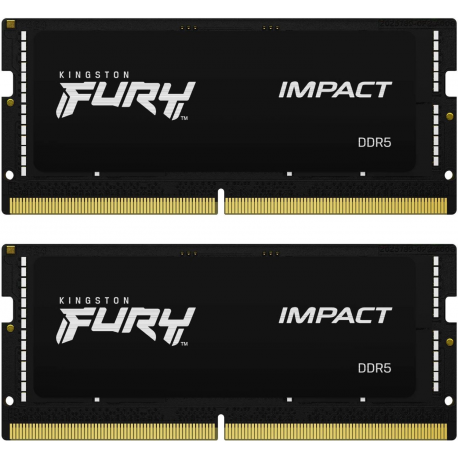 Kingston FURY Impact - DDR5 - kit - 32 GB: 2 x 16 GB - SO-DIMM 262-pin - 5600 MHz / PC5-44800 - CL40 - 1.1 V - unbuffered - on-die ECC - 0