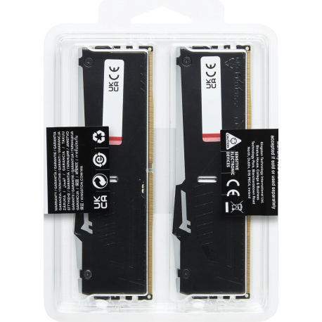 Kingston FURY Beast RGB - DDR5 - kit - 64 GB: 2 x 32 GB - DIMM 288-pin - 6000 MHz / PC5-48000 - CL36 - 1.35 V - unbuffered - on-die ECC - black - 8
