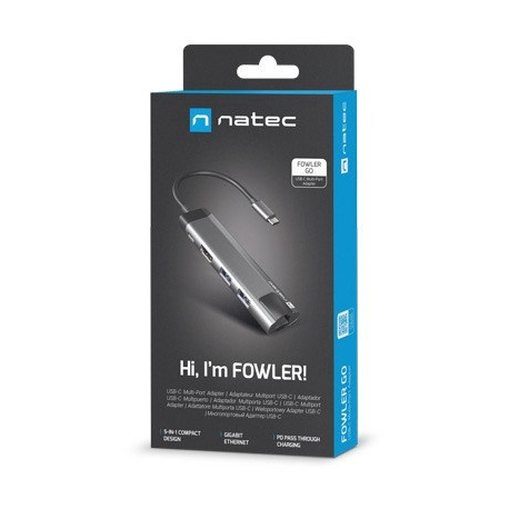 Natec Fowler GO - Docking station - USB-C - HDMI - 1GbE - 6