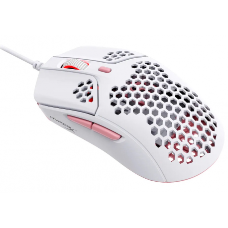 HyperX Pulsefire Haste - Mouse - optical - 6 buttons - wired - USB 2.0 - white / pink - for Xbox One, Xbox One S, Xbox One S All-Digital Edition, Xbox One X, Xbox Series S, Xbox Series X; Sony PlayStation 4, Sony PlayStation 5 - 0