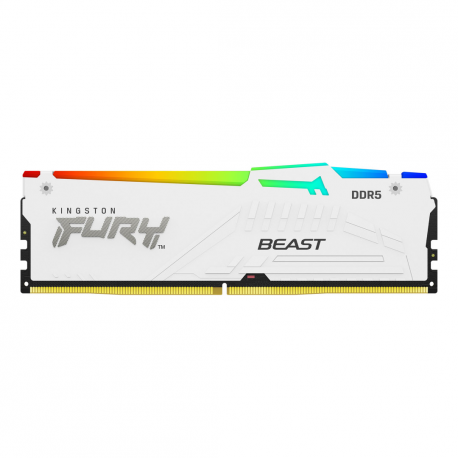 Kingston FURY Beast RGB - DDR5 - kit - 32 GB: 2 x 16 GB - DIMM 288-pin - 2800 MHz  /  PC5-44800 - CL36 - 1.25 V - unbuffered - on-die ECC - white - 0