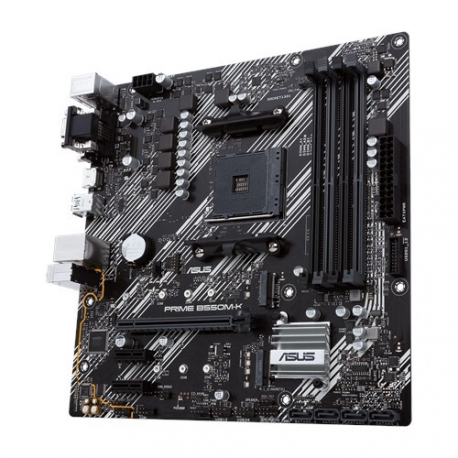 ASUS PRIME B550M-K - Motherboard - micro ATX - Socket AM4 - AMD B550 Chipset - USB 3.2 Gen 1, USB 3.2 Gen 2 - Gigabit LAN - onboard graphics (CPU required) - HD Audio (8-channel) - 6