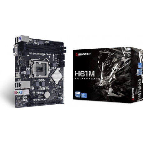 Biostar H61MHV3 - Motherboard - micro ATX - LGA1155 Socket - H61 Chipset - Gigabit LAN - onboard graphics (CPU required) - HD Audio (6-channel) - 3