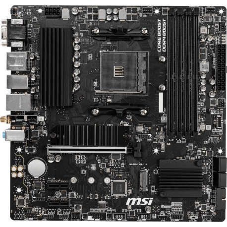 MSI B550M PRO-VDH WIFI - Motherboard - micro ATX - Socket AM4 - AMD B550 Chipset - USB-C Gen1, USB 3.2 Gen 1 - Bluetooth, Gigabit LAN, Wi-Fi - onboard graphics (CPU required) - HD Audio (8-channel) - 10